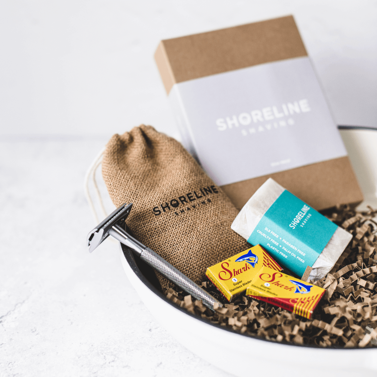 Shaving Kit with Metal Razor - Silver | Shoreline Shaving | Life Before Plastic